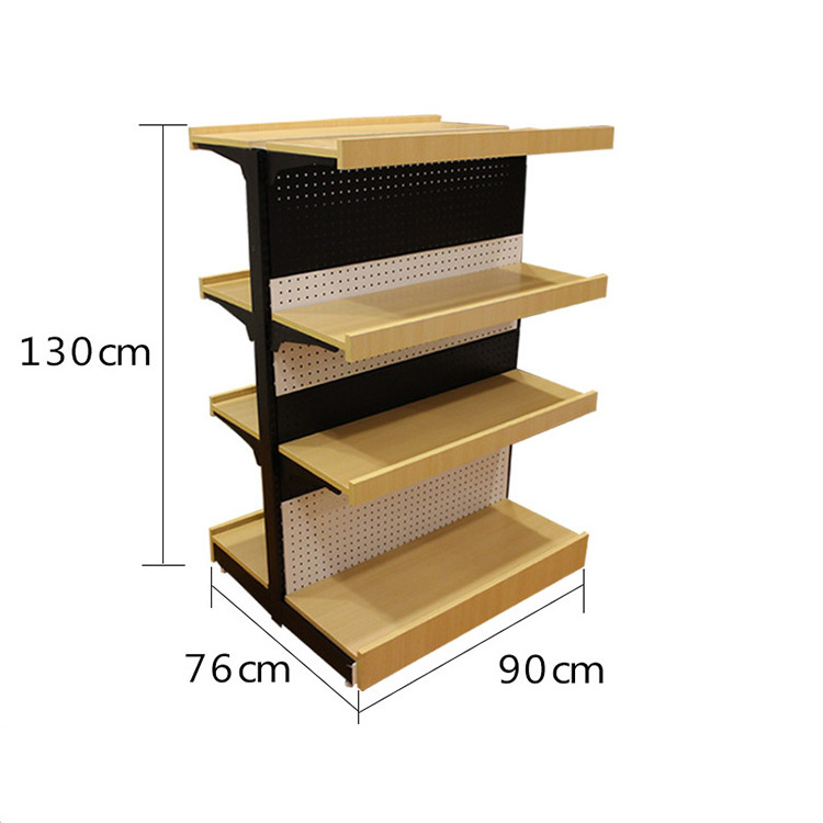 Wooden Mall Snack Shelves Boutique Cabinet Rack Convenience Store Shelves Supermarket Stand Wood Display Shelf