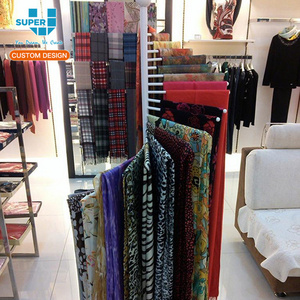 Fashion Boutique Retail Floor Stand Customized Commercial Metal Display Stand Stainless Steel Retail Scarf Shop Display Rack