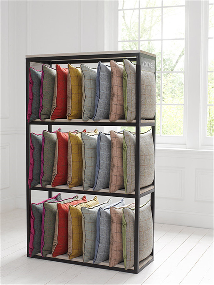 Modern Customized Retail Luxury Textile Display Racks Home Furnishing Metal Floor Stand