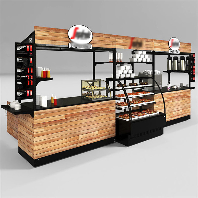 Custom Wooden Outdoor Coffee Kiosk Creative Design Mall Kiosk Ideas For Sale