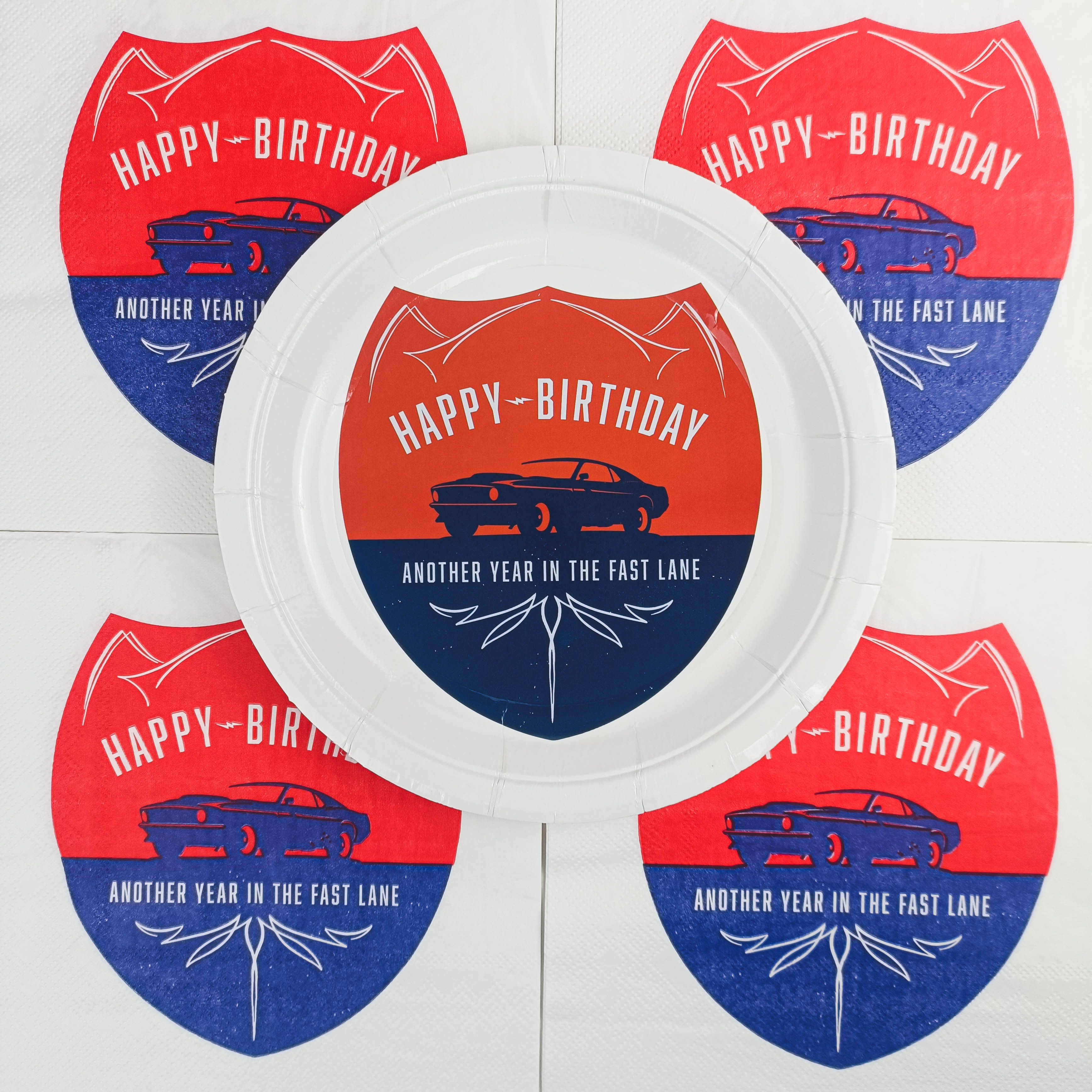 Disposable Paper Plate Cup Napkins for Birthday Party Unique Design for Boy's Birthday Birthday Party