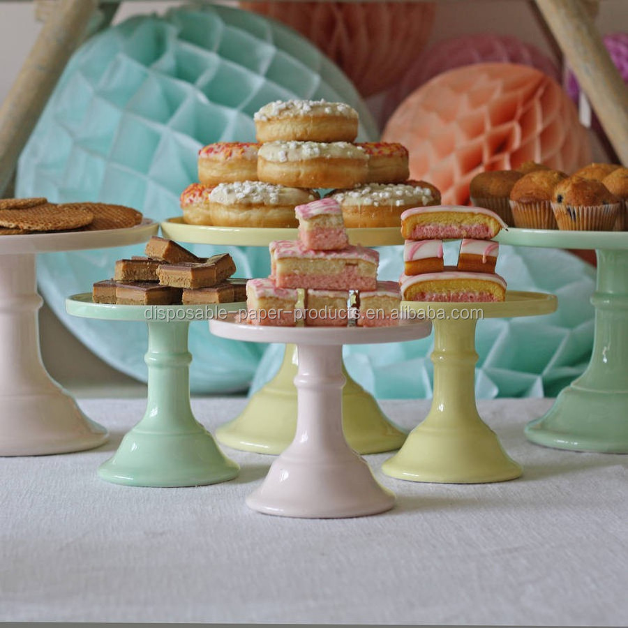 Milk Glass Cake Stand Plate Pastel Colours Paper cake stand Cupcake Dessert Paper Stand