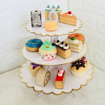 Milk Glass Cake Stand Plate Pastel Colours Paper cake stand Cupcake Dessert Paper Stand