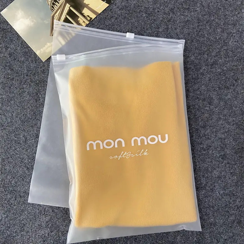 Custom Clear Packing Small Clothes Ziplock Bag Transparent Zipper Frosted Plastic Packaging Frosted Bags