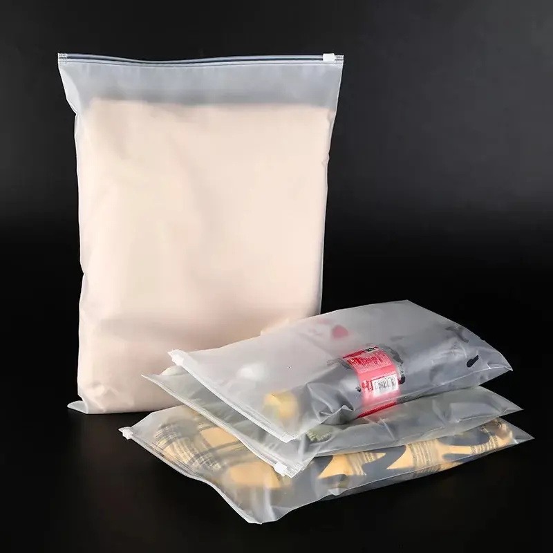 Custom Clear Packing Small Clothes Ziplock Bag Transparent Zipper Frosted Plastic Packaging Frosted Bags