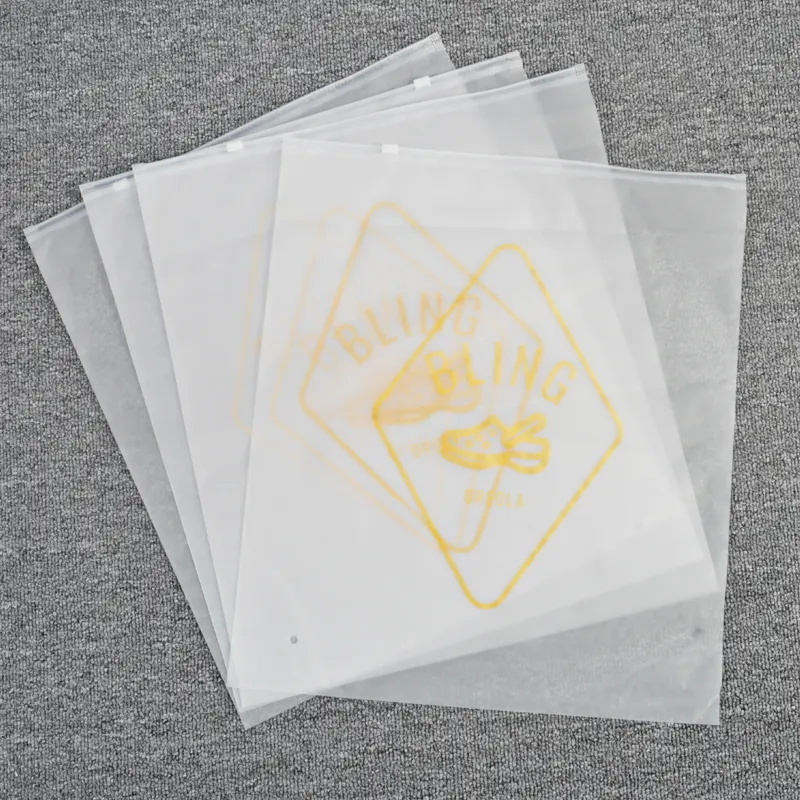 Custom Clear Packing Small Clothes Ziplock Bag Transparent Zipper Frosted Plastic Packaging Frosted Bags