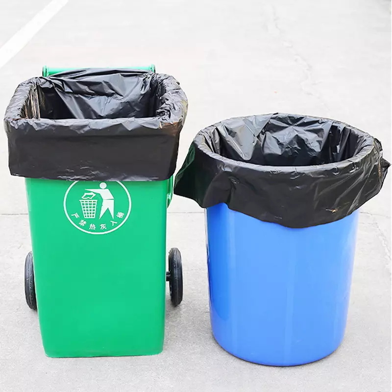 OEM/ODM Compostable Disposable Thick Plastic Dustbin Heavy Duty Garbage Bags With Drawstring Outdoor