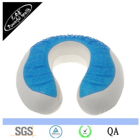 Cool Gel Memory Foam U- Shape Neck Pillow Customized Logo Polybag Woven Smart Pillow Aqua Cooling Visco Elastic Memory Foam