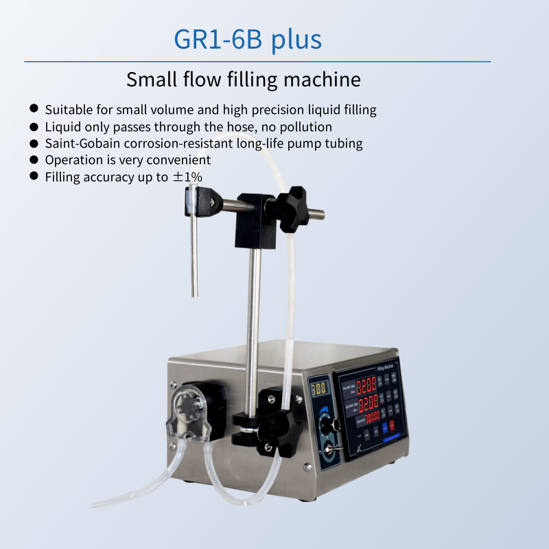 GR1-6B plus  manual alcohol essential oil perfume liquid filling machine small semi-automatic peristaltic pump filling machine