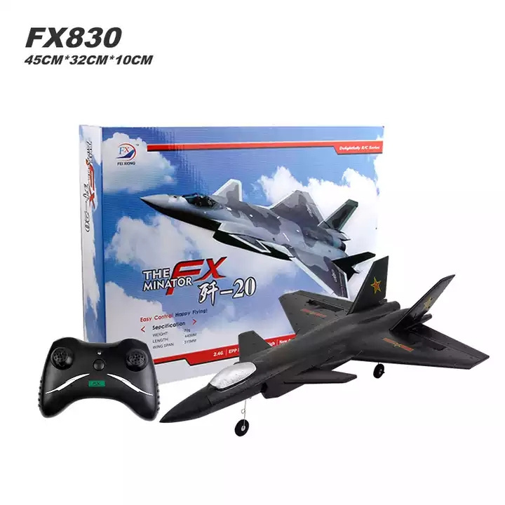 Wireless RC Fighter Glider Toy J20 FX830 Veyron Plane EPP Foam Anti-collision Airplane for Kids