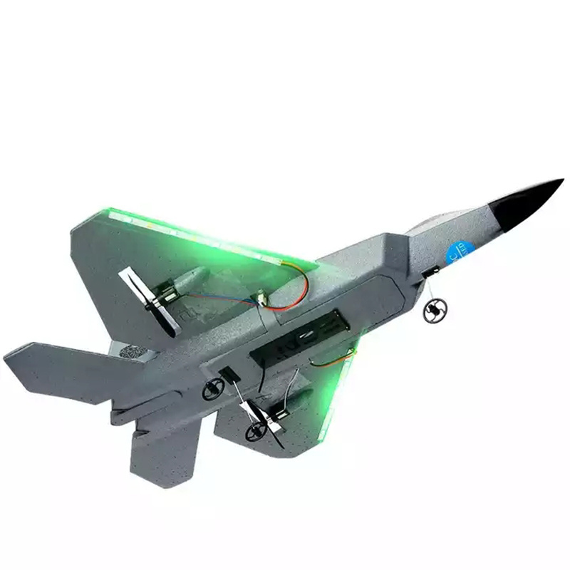 Rc Foam Aircraft FX622 F22 Plane 2.4GHz 2CH Rc Camouflage Fighter Plane Glider Airplane Model Toy with Lights