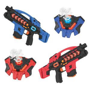 2sets Battled Sniper Gun Toys Kids Smoking Vest Game Shooting Laser Gun Game