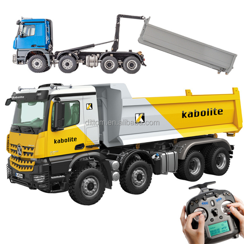 Kabolite K3365 K3366 1/14 8X8 RC Hydraulic Roll Off Dumper RTR Metal Truck Tipper K3366 Model Car Outdoor Toys