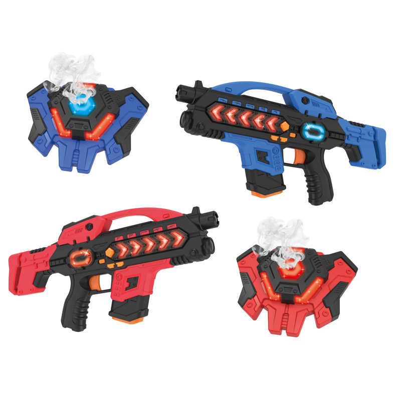 2sets Battled Sniper Gun Toys Kids Smoking Vest Game Shooting Laser Gun Game