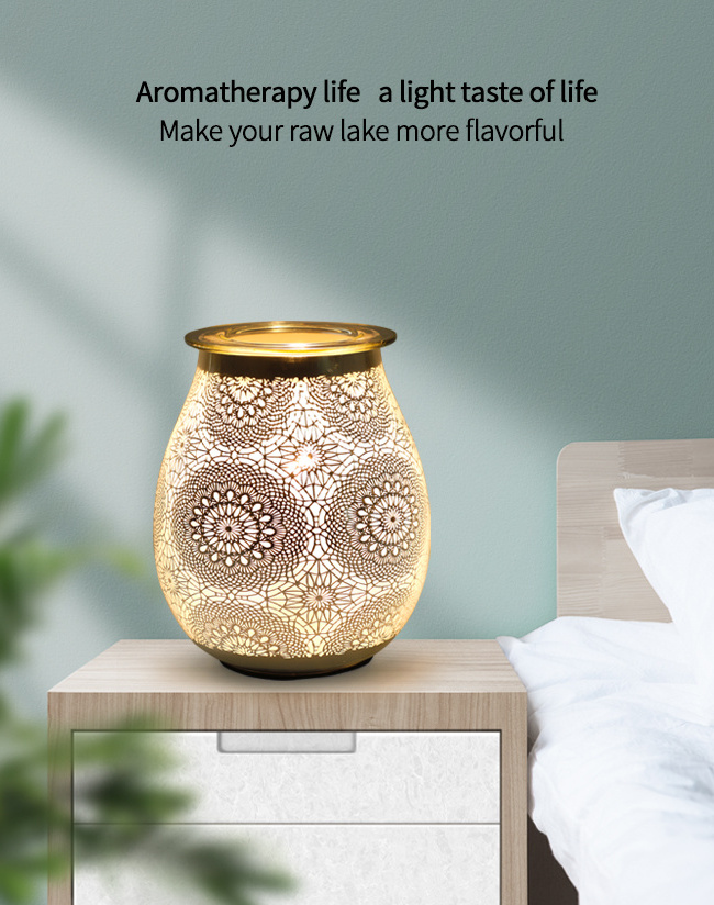 Glass Oil Warmer Night Light Scented Candle Incense Burner, Health and Beauty Incense Oil Burner