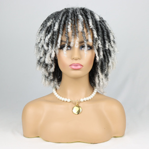 Faux Locs Crochet Braid Hair Wig Machine Made Wigs Synthetic Hair Color For Black Women 10 Inches