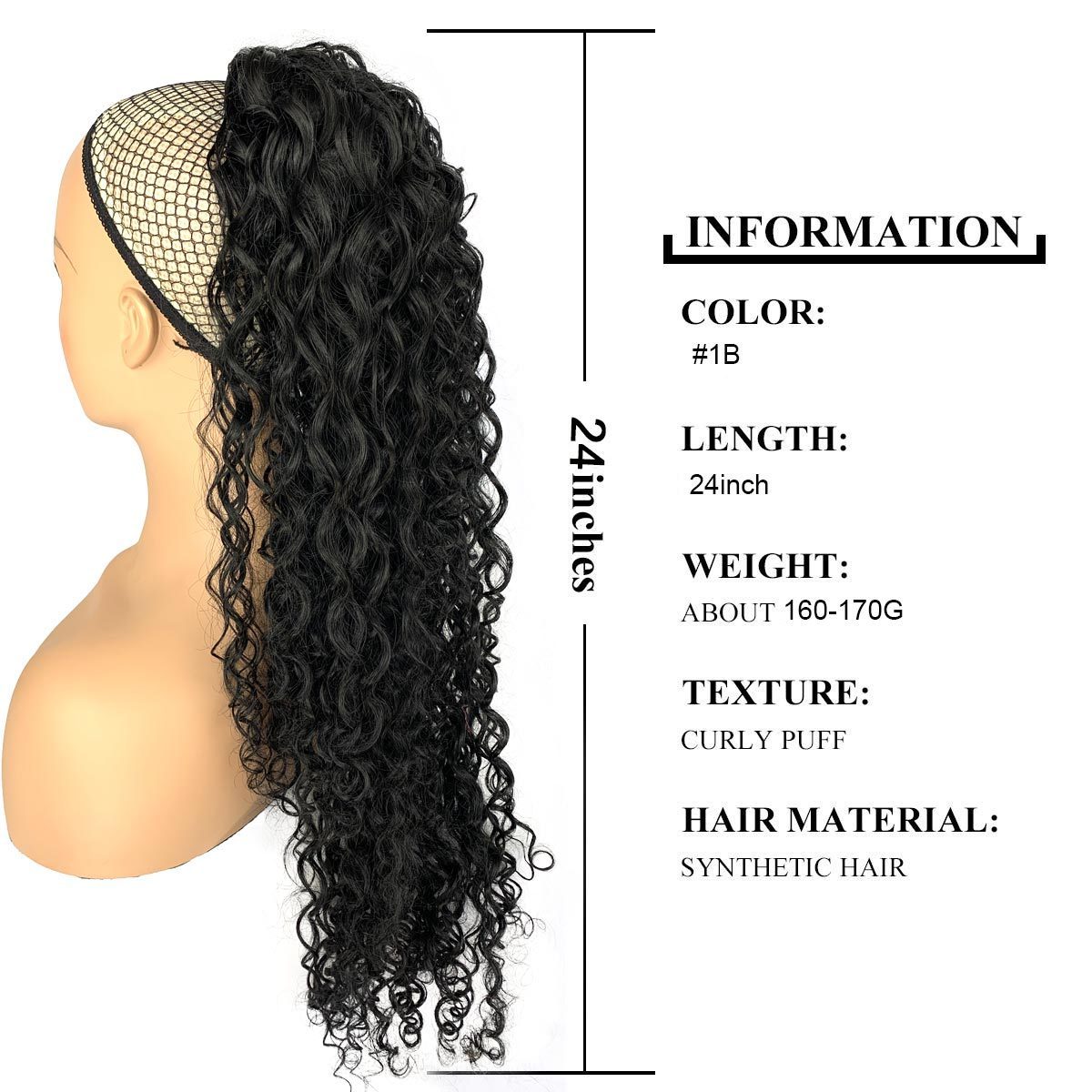 Human Hair Blend Ponytails Clip in Drawstring Long Curly Ponytail Hair Pieces Synthetic Hair Extensions Ponytail for Black Women