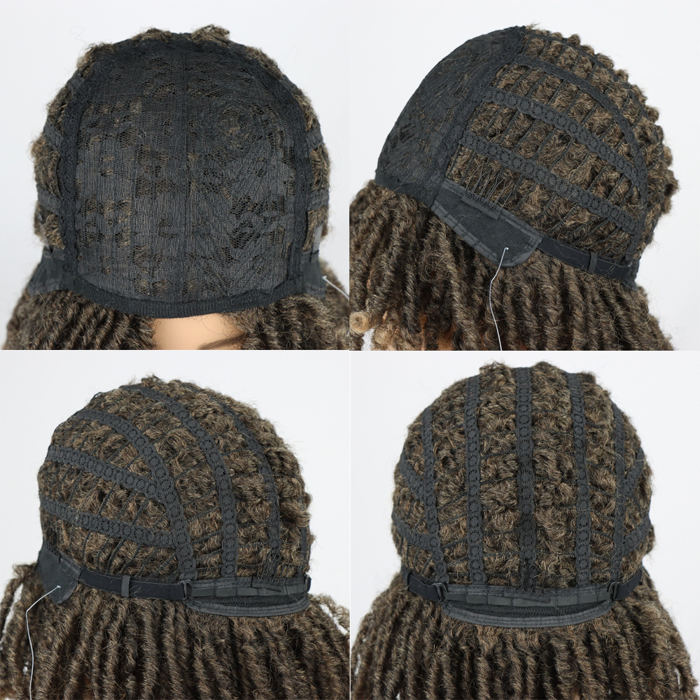 Faux Locs Crochet Braid Hair Wig Machine Made Wigs Synthetic Hair Color For Black Women 10 Inches