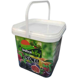 1.5 Gallon Square Plastic Bucket with Lid Food Grade Material Pail with Handle Buckets BPA Free Plastic Customizable Color Logo