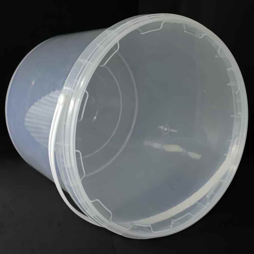 Clear 5 Gallon Bucket & Lid with Handle Transparent Durable PP Plastic Food Grade Material Round Crystal Clear Wholesale