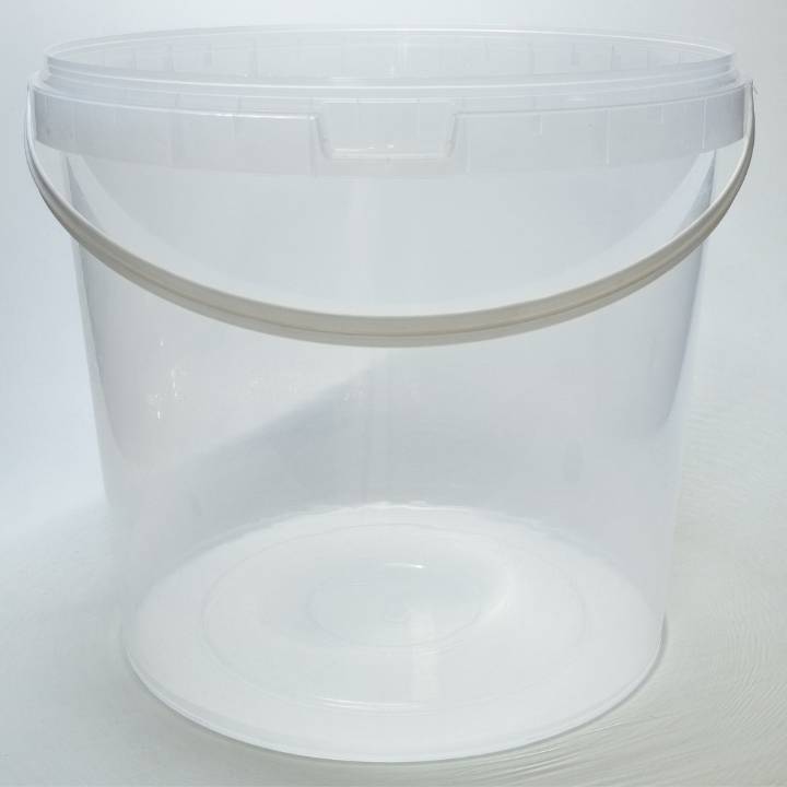 Clear 5 Gallon Bucket & Lid with Handle Transparent Durable PP Plastic Food Grade Material Round Crystal Clear Wholesale