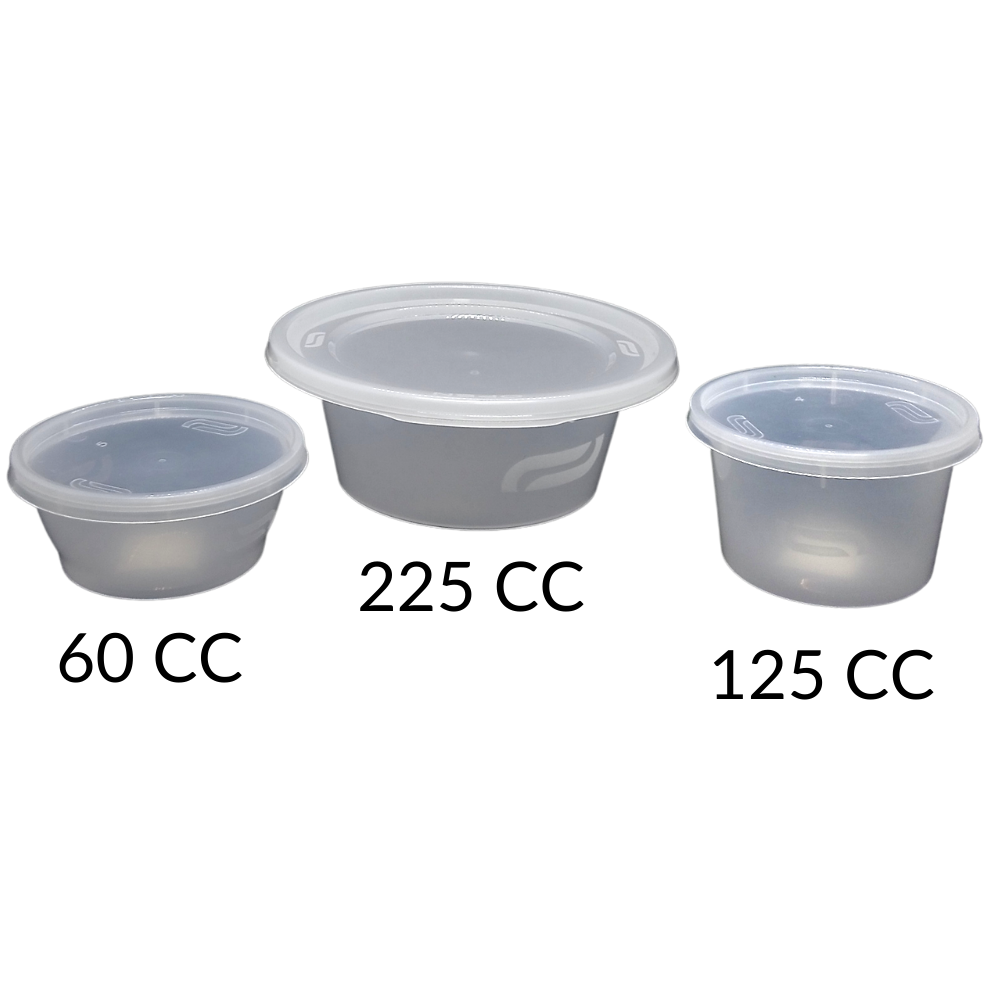 4 oz Small Sauce Containers with Lids for Take Away To Go Cup Round Plastic Sauce cup With Lids Disposable and Reusable