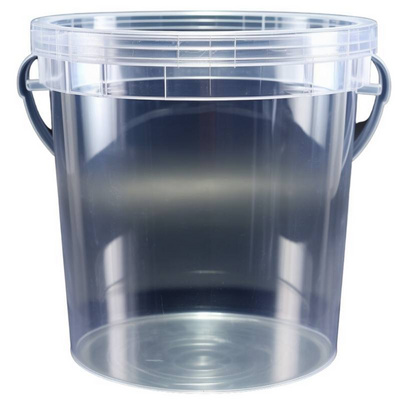 Clear 5 Gallon Bucket & Lid with Handle Transparent Durable PP Plastic Food Grade Material Round Crystal Clear Wholesale