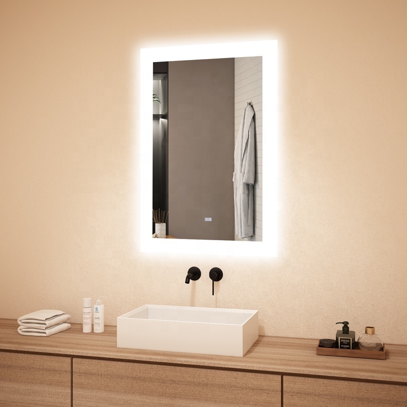 Backlit Led Lighted Long Large Shaving Wall Mount Makeup Mirror With Light