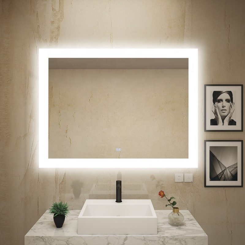 Backlit Led Lighted Long Large Shaving Wall Mount Makeup Mirror With Light