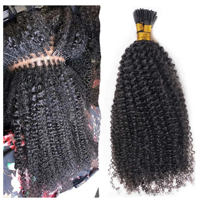 Divaswigs Microlinks Afro Kinky Curly I Tip Hair Extensions For Black Women raw Human  Pre Bonded Hair Extensions