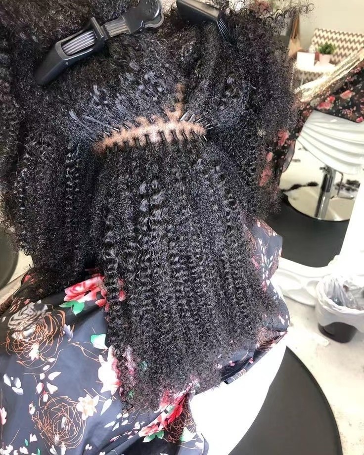 Afro Kinky Curly Micro Links Extensions Human Hair Brazilian Micro Loops Hair Extensions for Black Women Micro Rings Hair