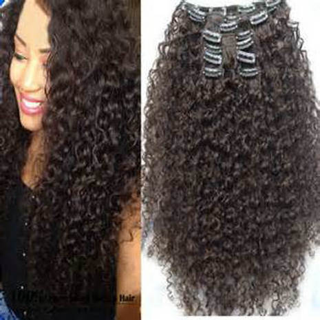 Hot Selling Good quality Mongolian Kinky Curly Clip in Hair Extensions Double Drawn Clip on Hair Extensions For black Women