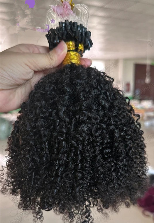 Afro Kinky Curly Micro Links Extensions Human Hair Brazilian Micro Loops Hair Extensions for Black Women Micro Rings Hair