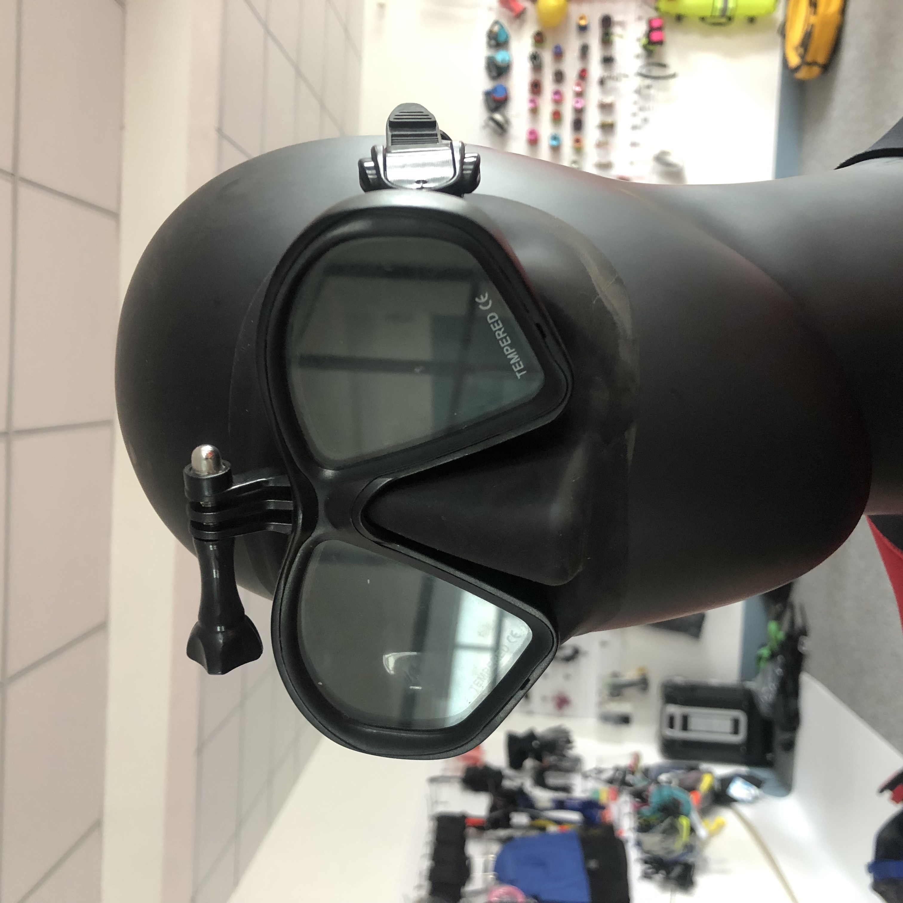 Diving mask with camera mount spearfishing mask go pro mount freediving mask