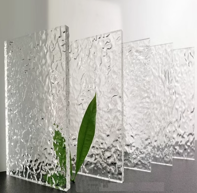 Wall 3d Texture reeded perspex  Prismatic acrylic sheet Clear Wave Shapes Inside Embossed Decorative Acrylic Panels