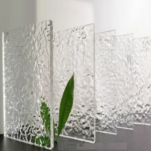 Wall 3d Texture reeded perspex  Prismatic acrylic sheet Clear Wave Shapes Inside Embossed Decorative Acrylic Panels