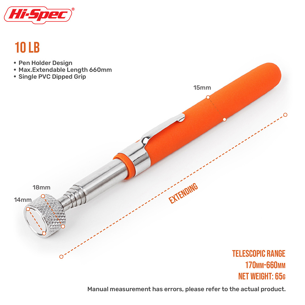 10lb Magnetic Pick Up Tool, Telescopic and Extendable for Convenient Metal Object Retrieval, Extending from 170 to 655mm