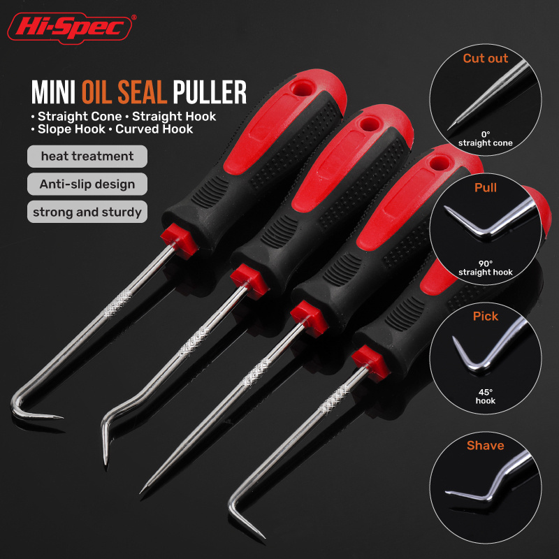 4-Piece Long Hook and Pick Set Magnetic Telescoping Pick-Up Tool Complete Kit for Scraping, Gasket Removal, and Hose Pulling