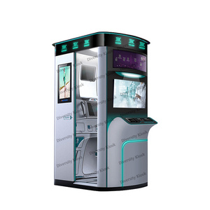 Self Healthcare Physical Medical Examination Kiosk With Blood Pressure Check Report Printing Kiosk System