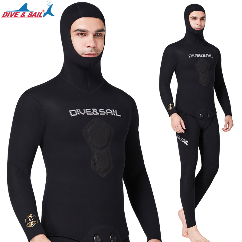 New Hoodie Wetsuits 1.5mm SCR Neoprene Split Diving Two Piece Surfing Snorkeling Freediving Spearfishing Suit Men Wetsuit