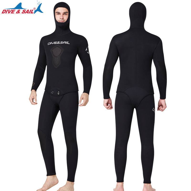 New Hoodie Wetsuits 1.5mm SCR Neoprene Split Diving Two Piece Surfing Snorkeling Freediving Spearfishing Suit Men Wetsuit