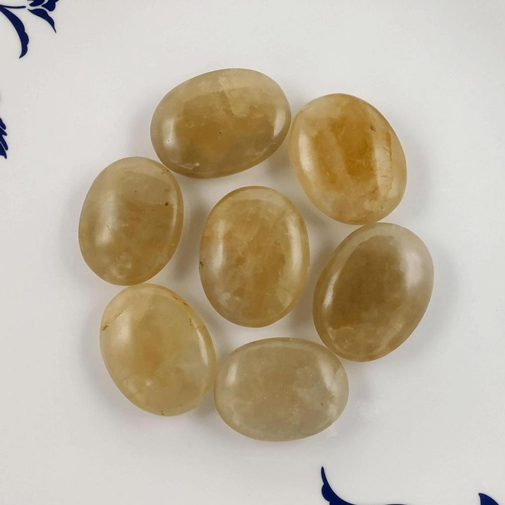 Natural Citrine Palm Stone - Citrine Crystal Polished Gemstone | Cristal Crystal Palmstone, Healing Crystals and Stones