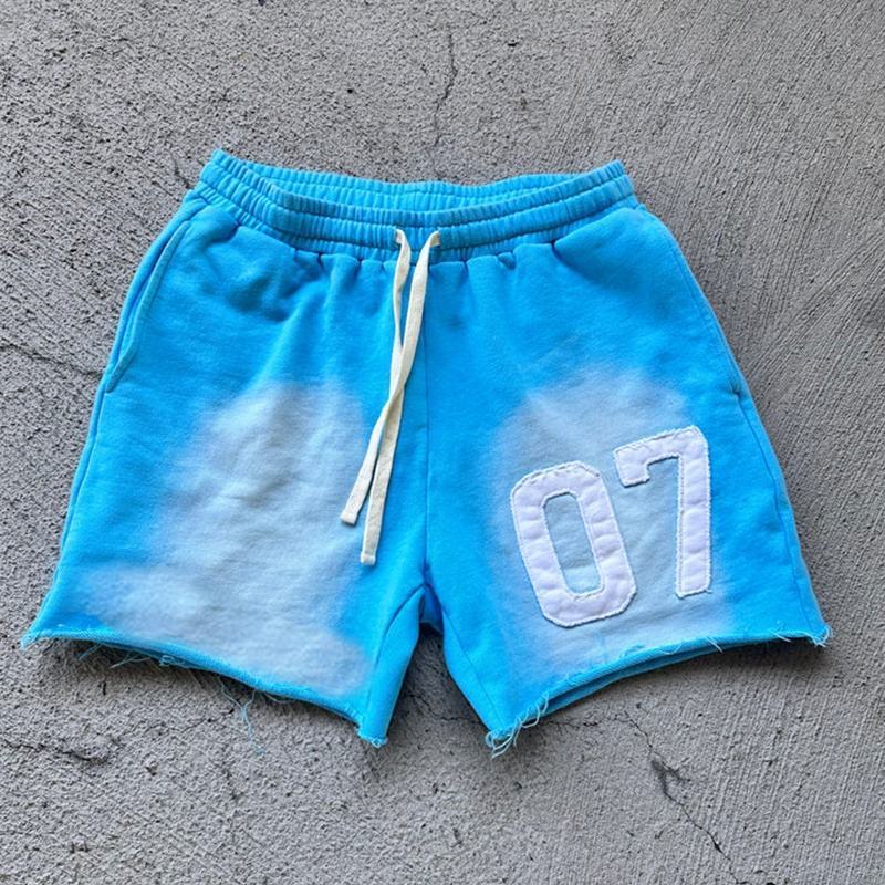 Custom Basketball Heavy Weight Cotton Sweat Shorts Raw Hem Acid Wash Ripped Plain Streetwear Applique Embroidery Joggers Shorts