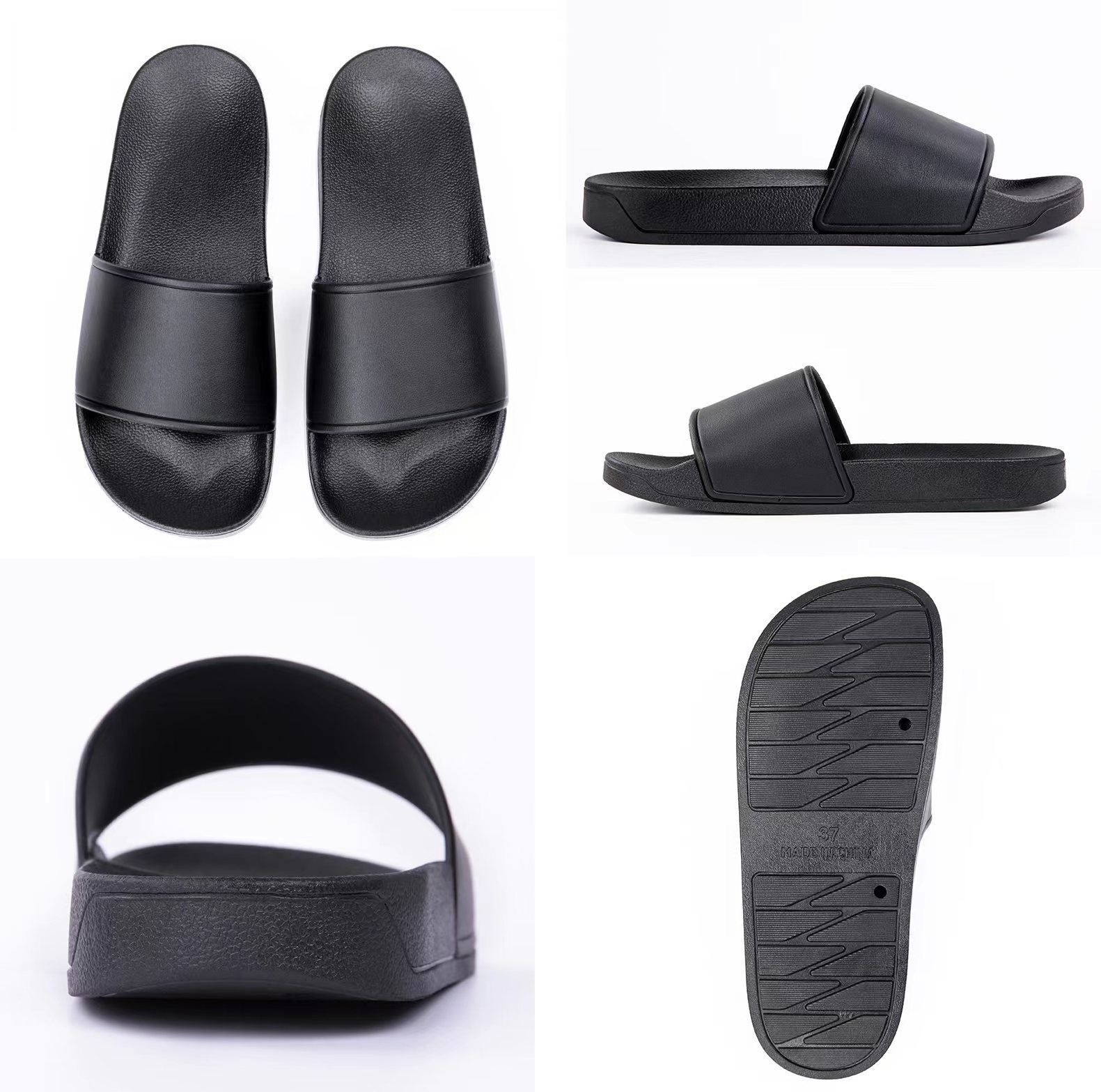 OEM Custom PU PVC EVA Black Slides Footwear Sandal PVC,Custom Logo Slippers Custom Printed Slippers Slides Footwear