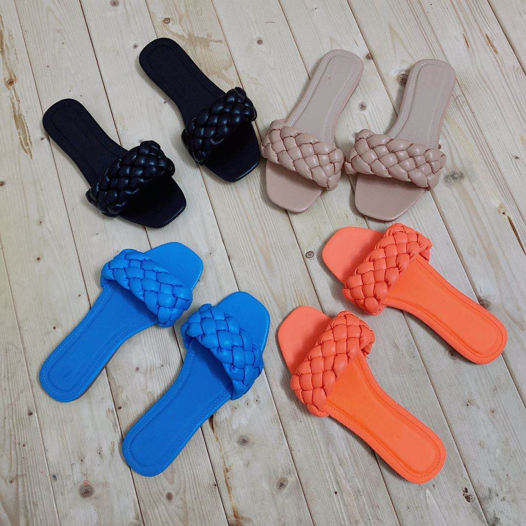 2022 New Arrivals Woven Slippers doll shoe Summer women's Flat Sandals Beach Slippers For Ladies And Girls