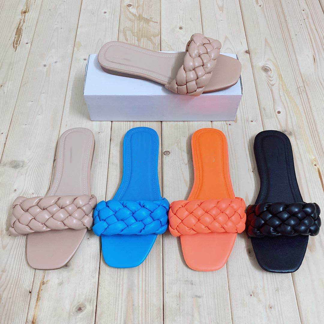 2022 New Arrivals Woven Slippers doll shoe Summer women's Flat Sandals Beach Slippers For Ladies And Girls