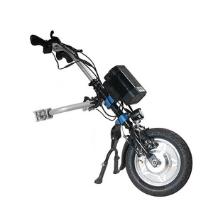 manual  wheelchair drive head trailer with 250W 10AH lithium battery electric handbike  wheelchair attachment