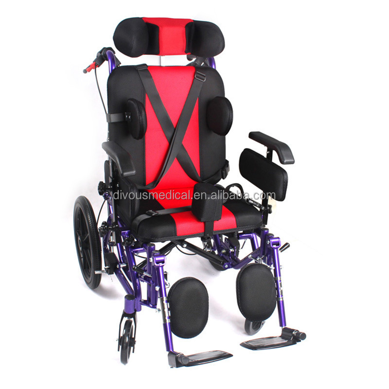 Factory direct selling high quality cerebral palsy children wheelchair breathable seat lightweight wheelchair