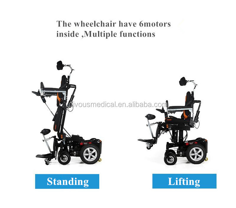 Brushless motor electric wheel chair/ Power standing up wheelchair for Handicapped