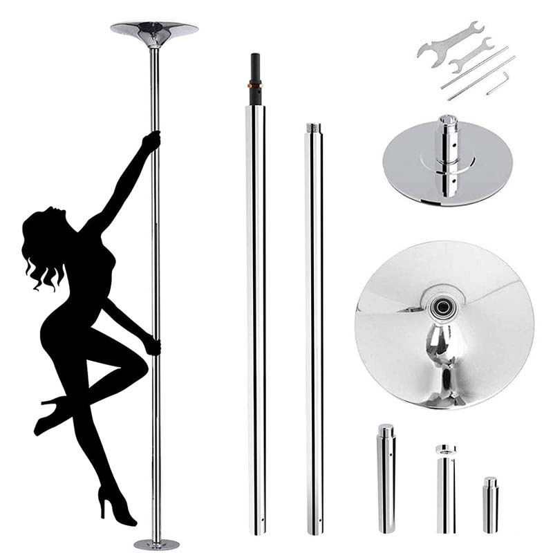 Home Exercise Club Gym Fitness Bar Removable Stripper Dancing Pole,Portable Adjustable Height Spinning Dance Stripping Pole.